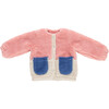 Girls Ruth Jacket, Pink Color Block - Fleece & Sherpa Jackets - 1 - thumbnail