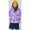 Girls Pete Puffer, Purple Metallic - Puffers & Down Jackets - 2