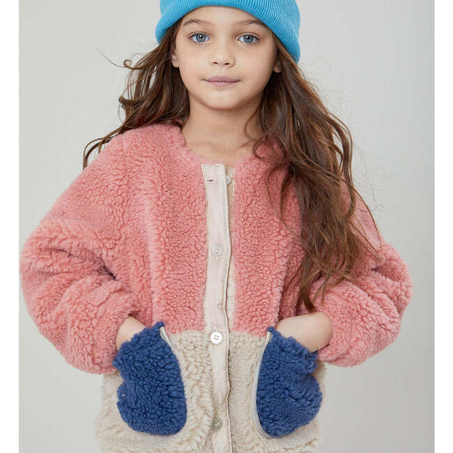 Girls Ruth Jacket, Pink Color Block - Fleece & Sherpa Jackets - 2