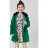 Girls Kate Coat, Emerald Faux Fur - Faux Fur Coats - 2
