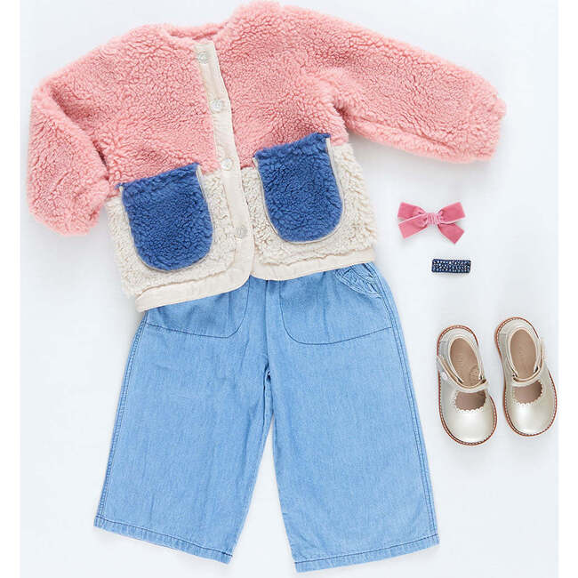 Girls Ruth Jacket, Pink Color Block - Fleece & Sherpa Jackets - 4