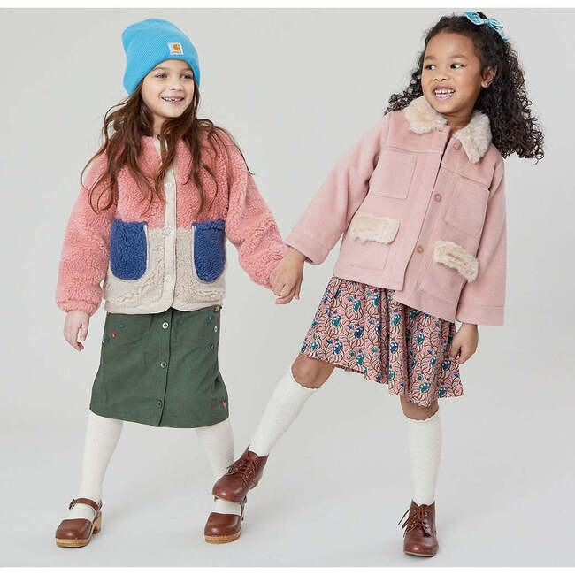 Girls Tony Jacket, Pink - Faux Fur Coats - 4