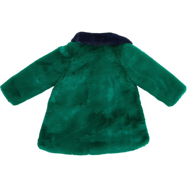 Girls Kate Coat, Emerald Faux Fur - Faux Fur Coats - 7