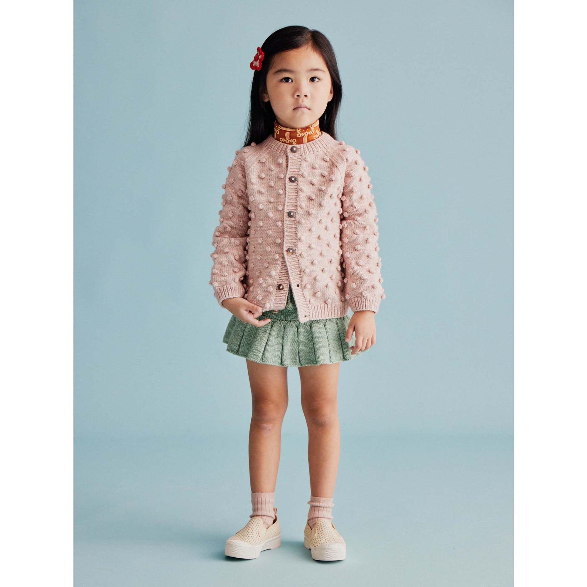 Skating Pond Knit Pleated Mini Yoke Skirt, Mojave - Misha