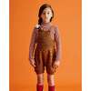 Popcorn Knit Ribbed Yoke Romper, Acorn - Rompers - 2