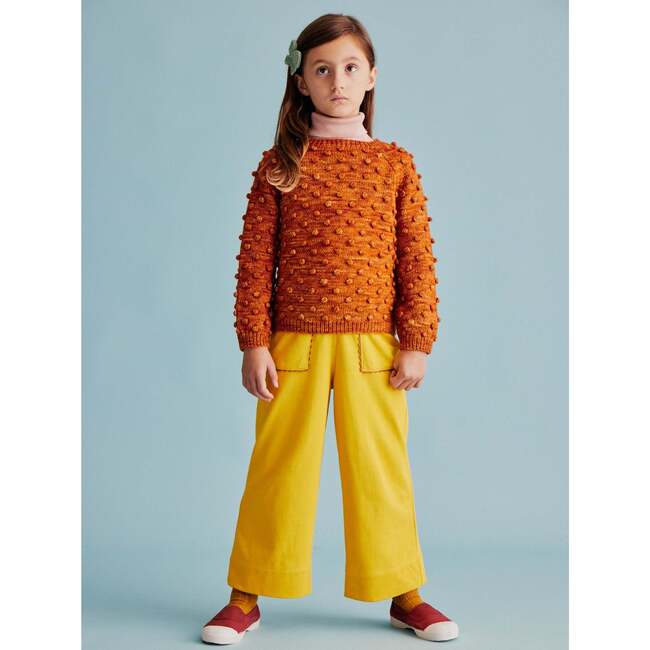 Popcorn Knit Long Sleeve Sweater, Fox - Sweaters - 2