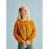 Popcorn Knit Buttoned Cardigan, Marigold - Cardigans - 2