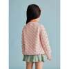 Popcorn Knit Buttoned Cardigan, Rosette - Cardigans - 3