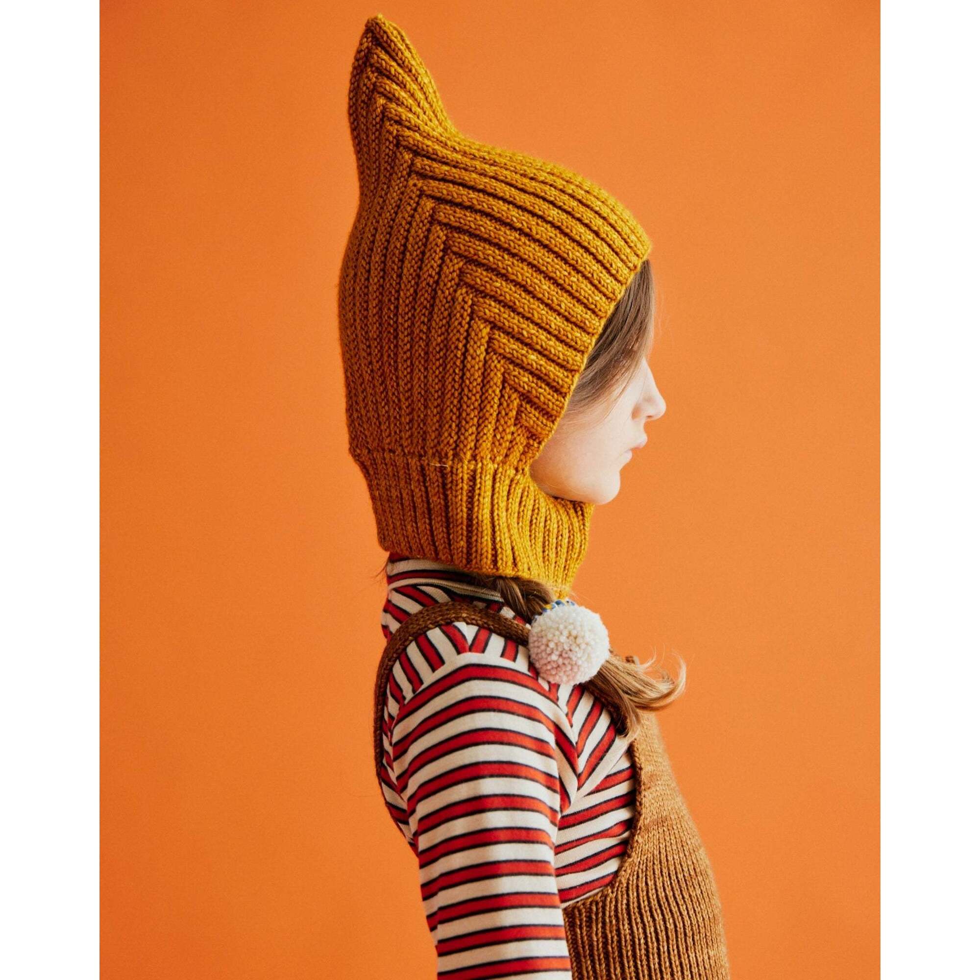 帽子 misha and puff gutterhut 12-24m marigold Slip-On Knit Ribbed Hood, Marigold - Misha & Puff Hats