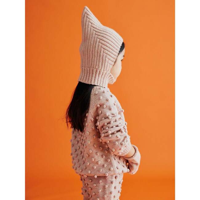 Slip-On Knit Ribbed Hood, Rosette - Hats - 3