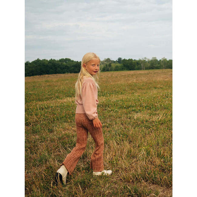 Izzy Vintage Grid Wide-Leg Pant, Acorn - Pants - 4