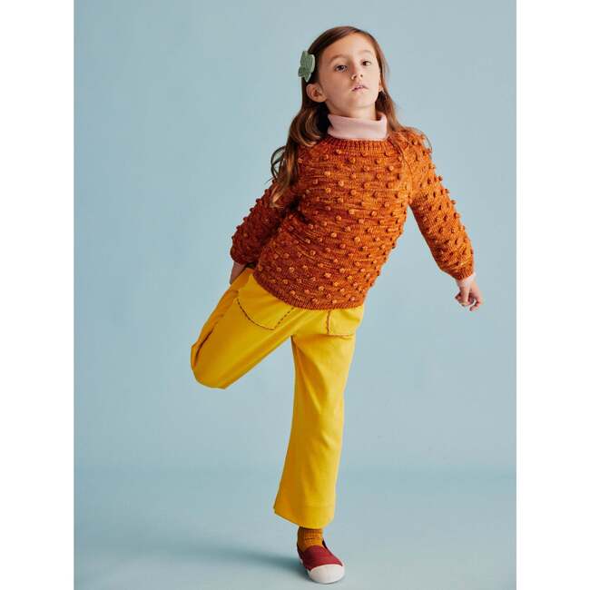 Popcorn Knit Long Sleeve Sweater, Fox - Sweaters - 4