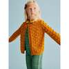 Popcorn Knit Buttoned Cardigan, Marigold - Cardigans - 4