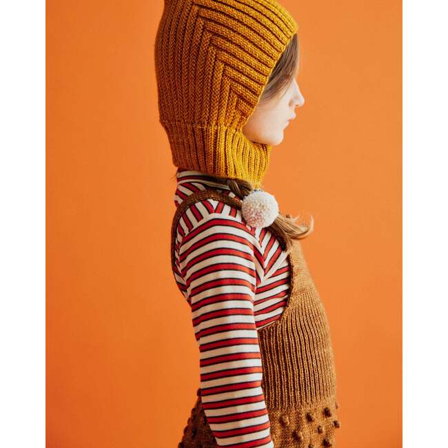 Popcorn Knit Ribbed Yoke Romper, Acorn - Rompers - 5