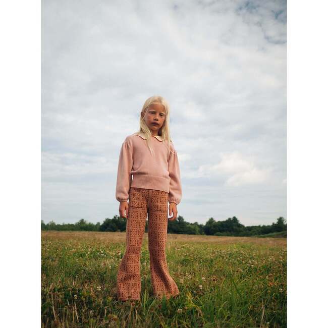 Izzy Vintage Grid Wide-Leg Pant, Acorn - Pants - 5