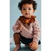 Popcorn Knit Long Sleeve Sweater, Rosette - Sweaters - 6