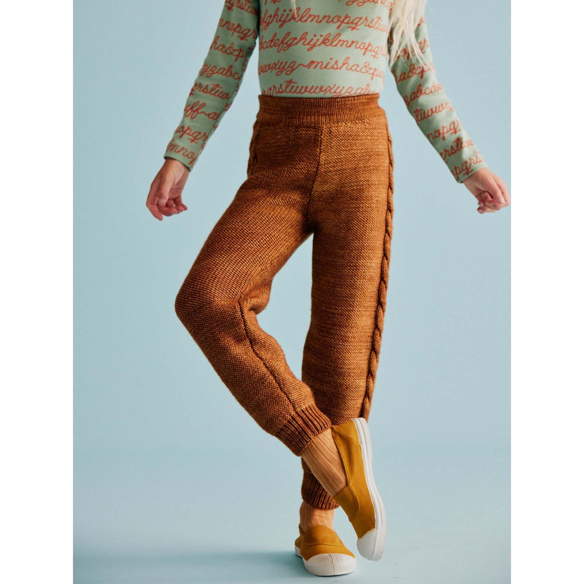 Braided Knit Cuffed Jogger, Acorn - Misha & Puff Pants | Maisonette