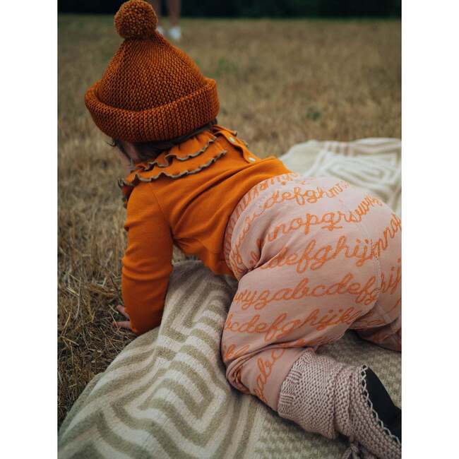 Garter Knit Pom Pom Hat, Fox - Hats - 4