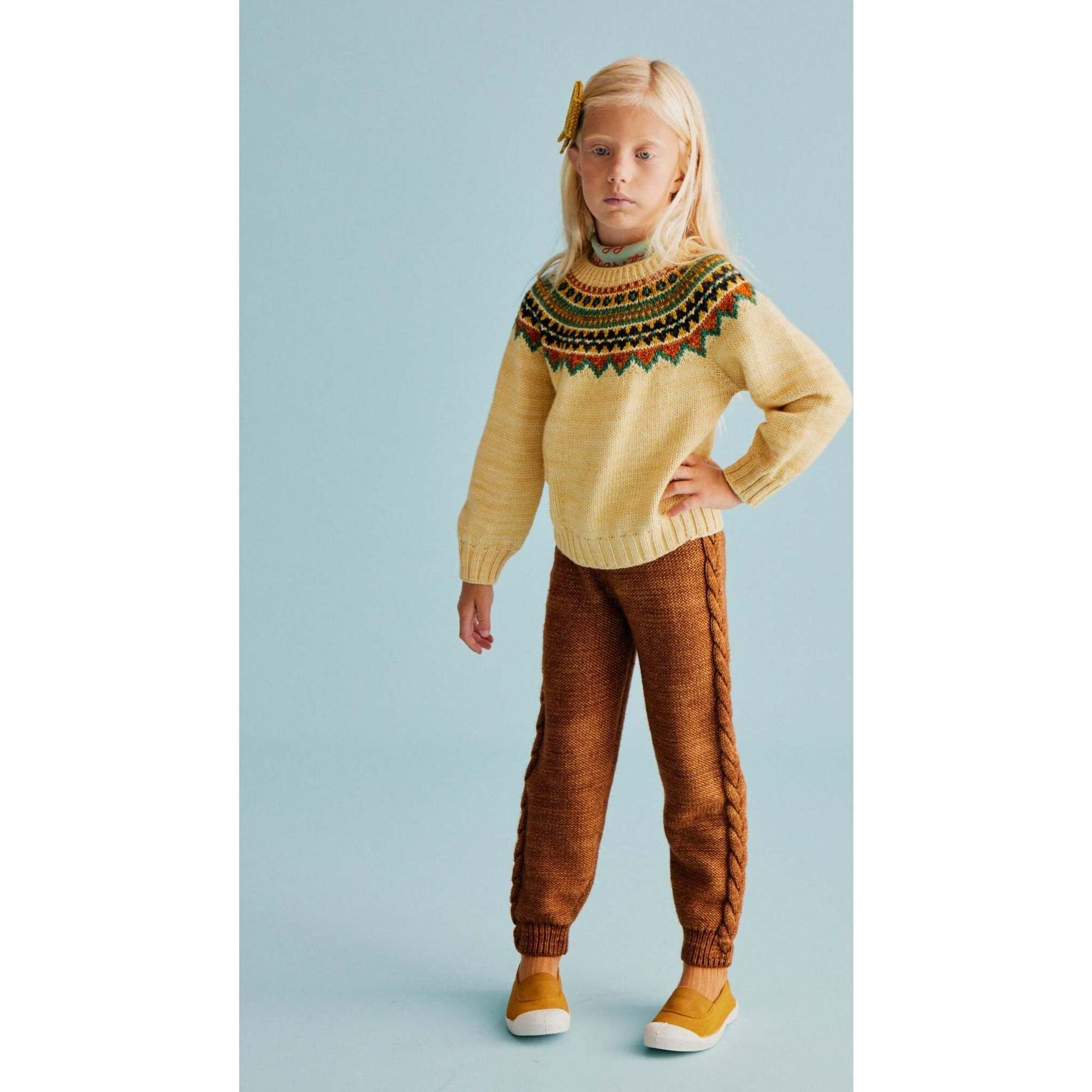 Braided Knit Cuffed Jogger, Acorn - Misha & Puff Pants | Maisonette