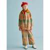 Boiled Wool Knit Kitchen Plaid Coat, Bottle Green - Jackets - 3