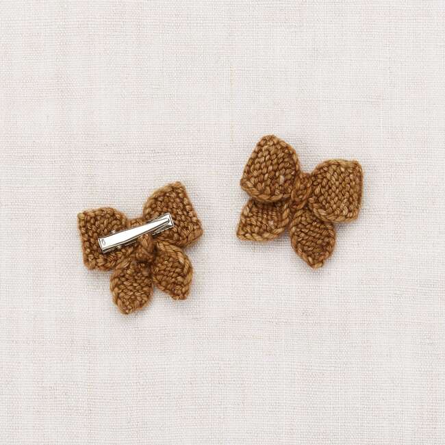 Baby Puff Bow Set, Acorn - Hair Accessories - 2