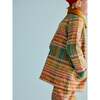 Boiled Wool Knit Kitchen Plaid Coat, Bottle Green - Jackets - 7