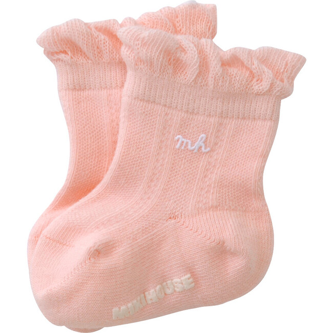 Frilled Baby Socks, Pink