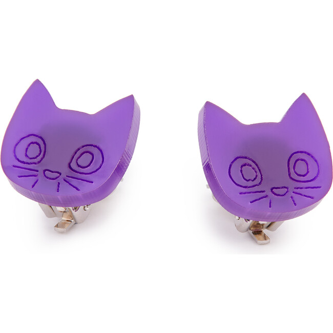 Cat Earrings, Violet
