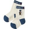 Embroidery Double B Crew Socks, White - Socks - 1 - thumbnail