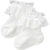 Lovely Lace Socks, White - Socks - 1 - thumbnail