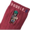 Embroidery Double B Crew Socks, Red - Socks - 2