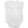 Smocked Short Sleeve Bodysuit, White - Onesies - 1 - thumbnail