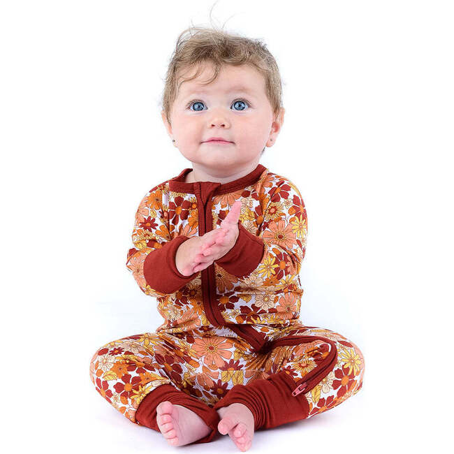 Fall Floral Bamboo Convertible Baby Pajama - Pajamas - 3