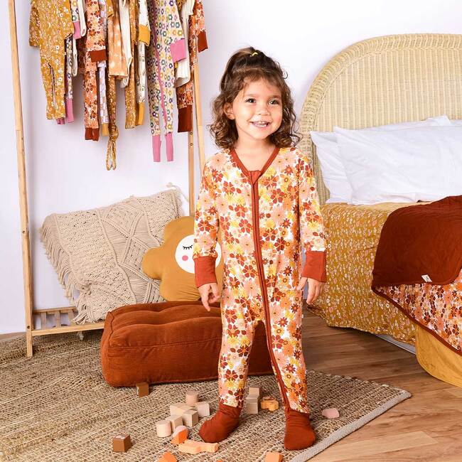 Fall Floral Bamboo Convertible Baby Pajama - Pajamas - 4