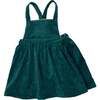Corduroy Pinafore Dress, Green - Dresses - 1 - thumbnail