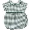 Gingham Bubble Romper, Green - Rompers - 1 - thumbnail