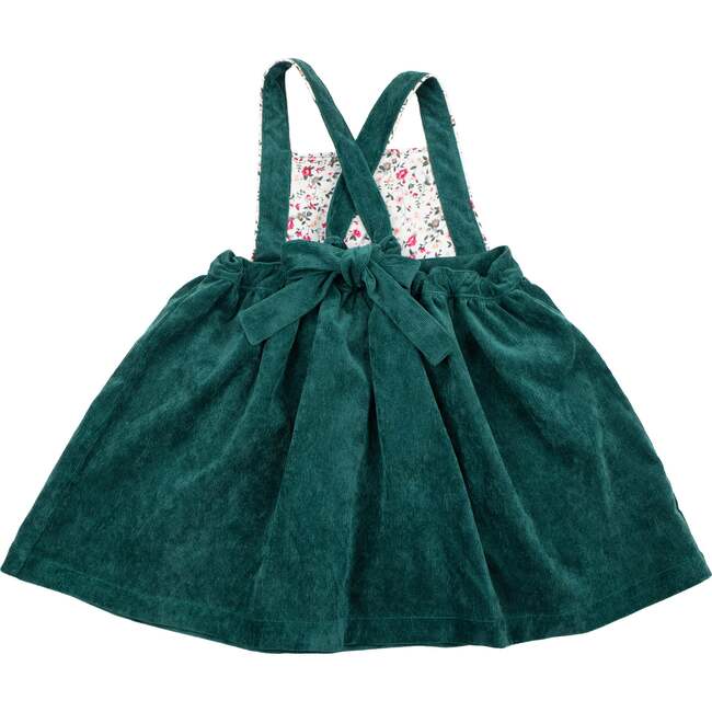 Corduroy Pinafore Dress, Green - Dresses - 2