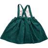 Corduroy Pinafore Dress, Green - Dresses - 2