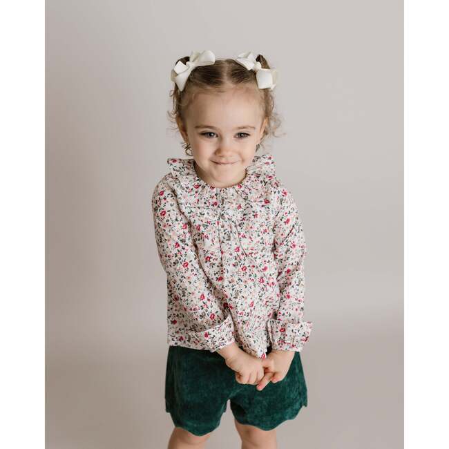 Corduroy Scalloped Hem Shorts, Green - Shorts - 2