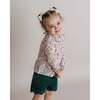 Corduroy Scalloped Hem Shorts, Green - Shorts - 3
