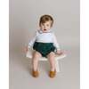 Elegant Jersey Corduroy Bubble Romper, Green - Rompers - 3