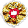 Golden & Silver Sequin Collar W/ White Pom Pom - Pet Costumes - 1 - thumbnail