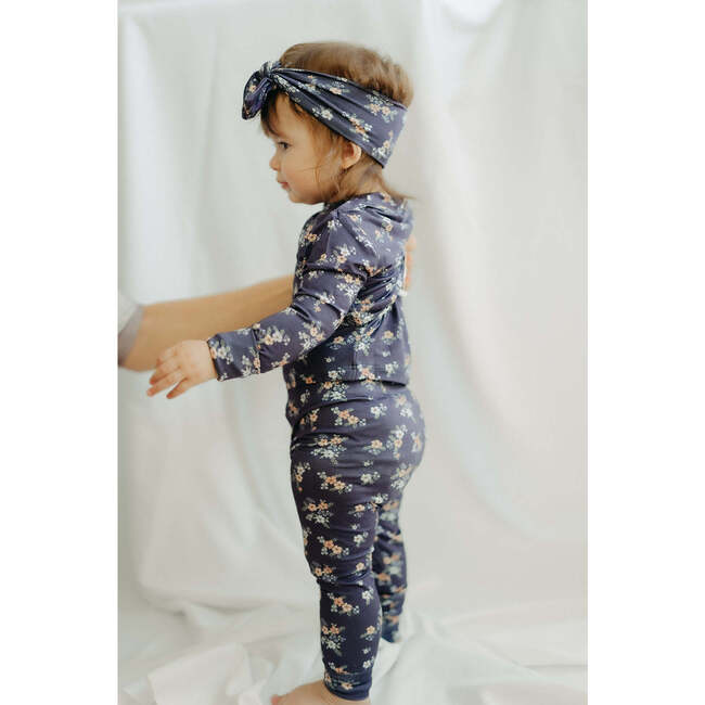 Ditsy Bamboo Two-Piece Set, Blue - Pajamas - 2