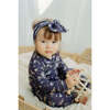 Ditsy Bamboo Two-Piece Set, Blue - Pajamas - 4