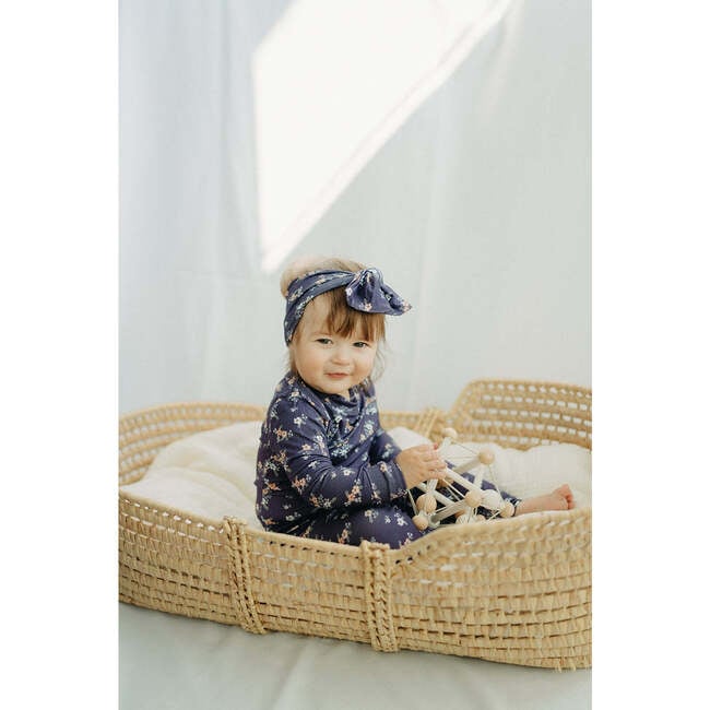 Ditsy Bamboo Two-Piece Set, Blue - Pajamas - 5