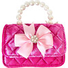 Hot Pink Velvet Diamond Bow Purse - Bags - 1 - thumbnail