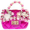 Hot Pink Velvet Flower Bunny Charm Purse - Bags - 1 - thumbnail