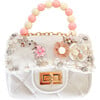 Off White Velvet Flower Bunny Charm Purse - Bags - 1 - thumbnail