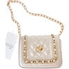 Ivory Faux Leather Chain Purse - Bags - 1 - thumbnail