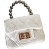 White Faux Metalic Leather Purse - Bags - 1 - thumbnail